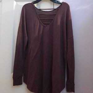 long sleeve purple shirt